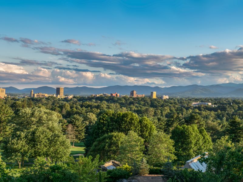 Downtown Asheville NC Blue Ridge Mountains